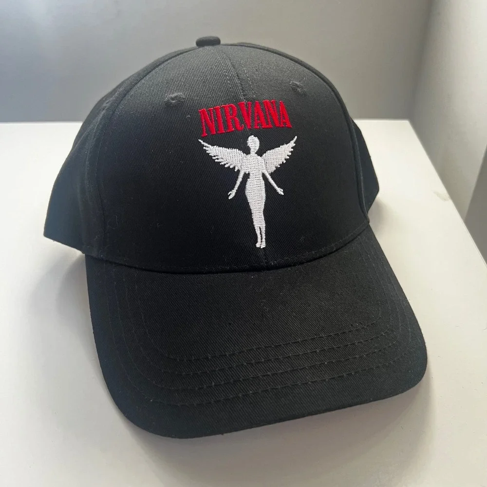 Nirvana In Utero Angel Baseball Cap Black Rock Off Snapback Hat OSFA